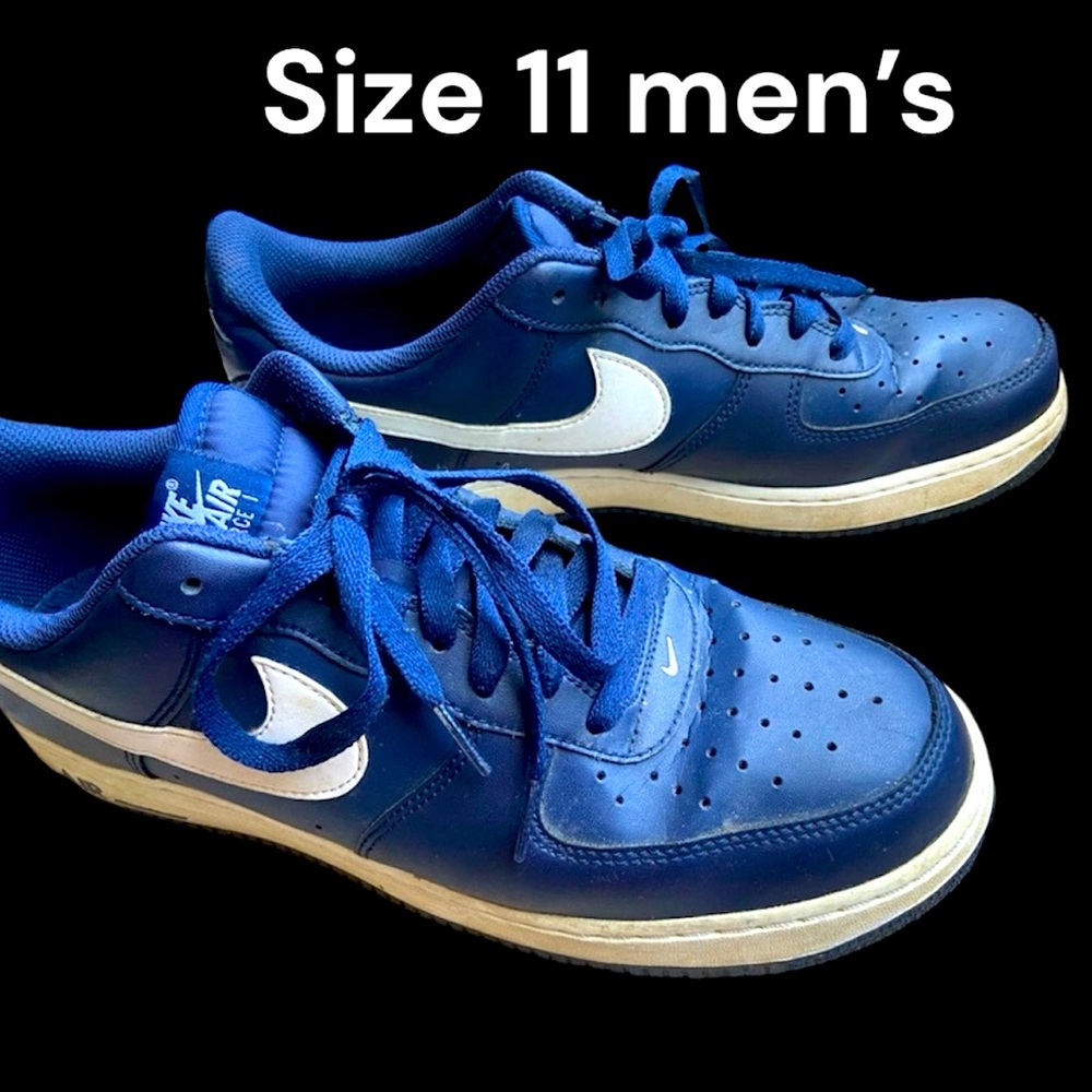 Nike Air Force I Shoes navy midnight blue, white (Model488298-436 ) US Men’s 11